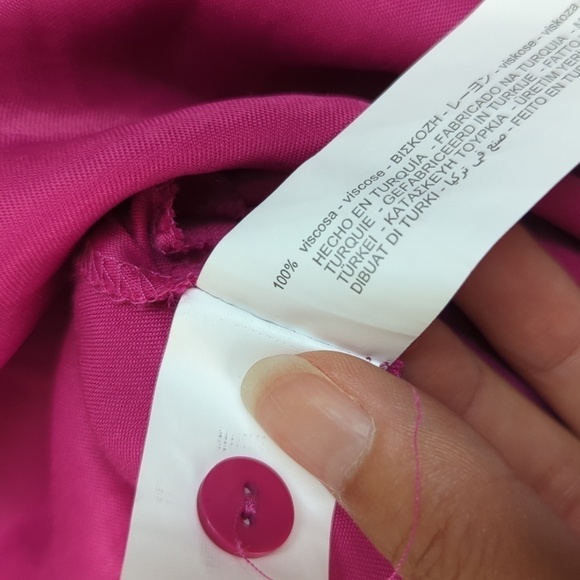 NEW Zara Satin Twist Shirtdress Pink M retro preppy Business casual barbiecore - Picture 10 of 14
